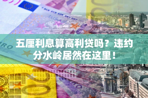 武汉五厘利息算高利贷吗？违约分水岭居然在这里！