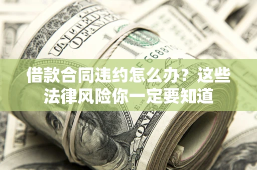 武汉借款合同违约怎么办？这些法律风险你一定要知道