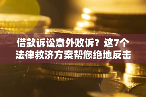 武汉借款诉讼意外败诉？这7个法律救济方案帮您绝地反击！