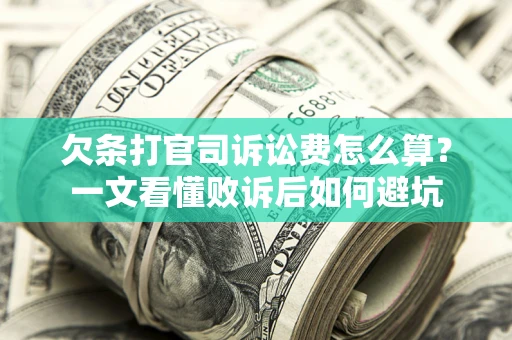 武汉欠条打官司诉讼费怎么算？一文看懂败诉后如何避坑